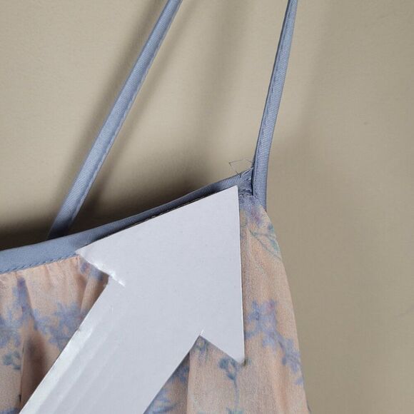 Erin Fetherston Maxi Floral Dress Spaghetti Straps Ruffle Ivory Multi Size 4 - Picture 11 of 16